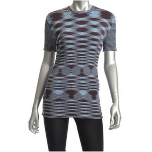 Missoni Cotton Knit Patterned Short Sleeve Top